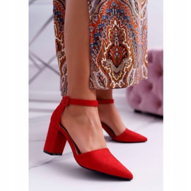 FRJEIN Dámské lodičky na podpatku ve Spitz Red Elegante červený 2