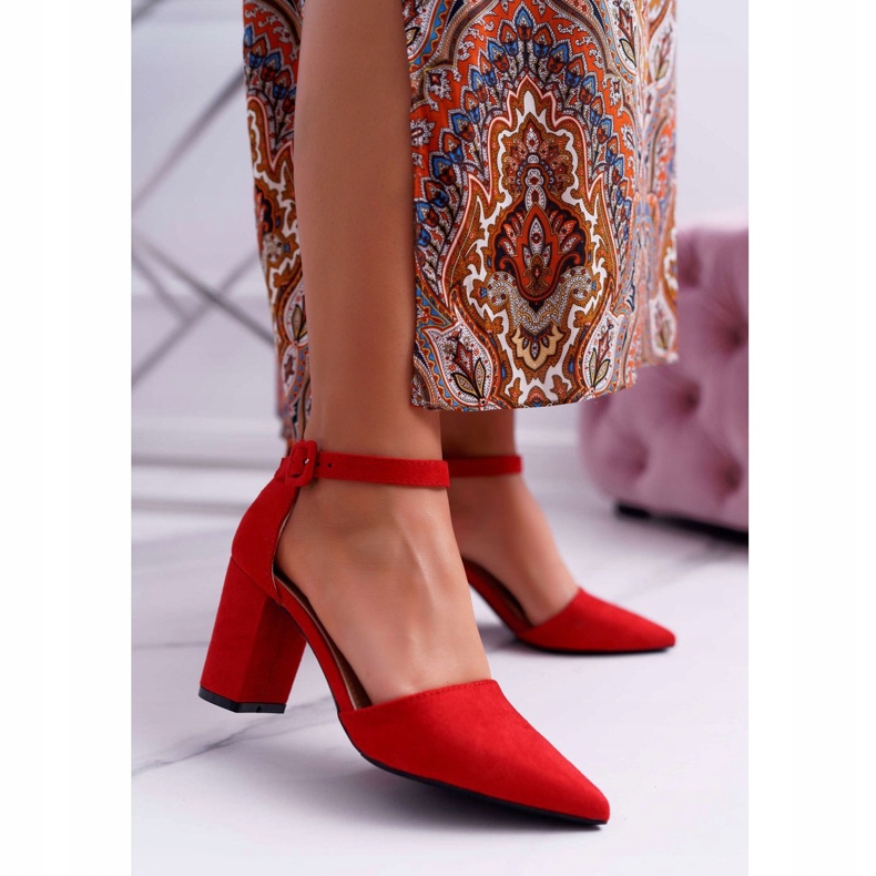 FRJEIN Dámské lodičky na podpatku ve Spitz Red Elegante červený 2