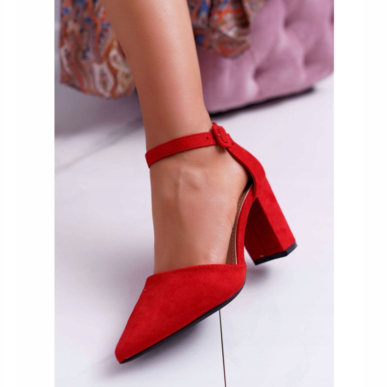 FRJEIN Dámské lodičky na podpatku ve Spitz Red Elegante červený 1