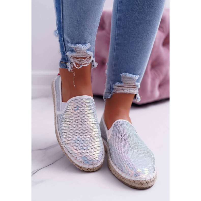 Dámské espadrilky Big Star Iridescent Flitry bílé DD274A162 bílý 1
