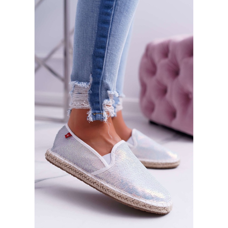 Dámské espadrilky Big Star Iridescent Flitry bílé DD274A162 bílý 2