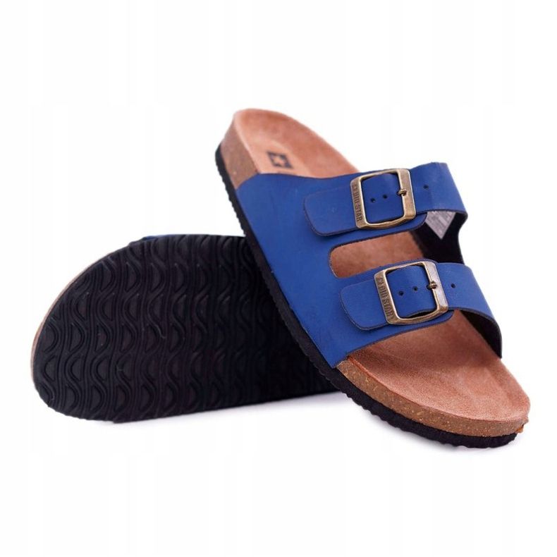 Pánské pantofle se sponami Big Star Navy Blue DD174604 námořnická modrá 1