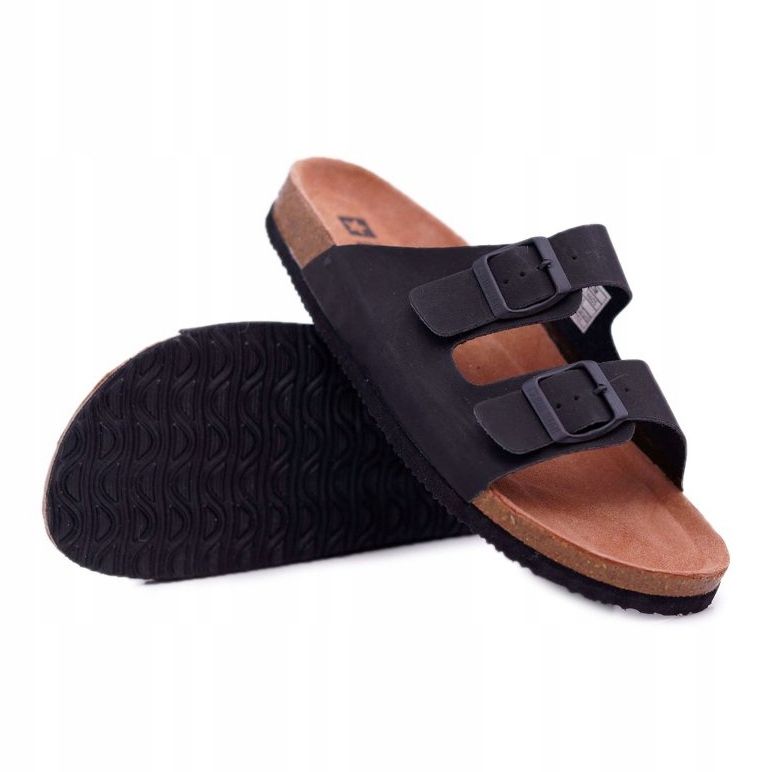 Pánské pantofle se sponami Big Star Black DD174605 černý 1