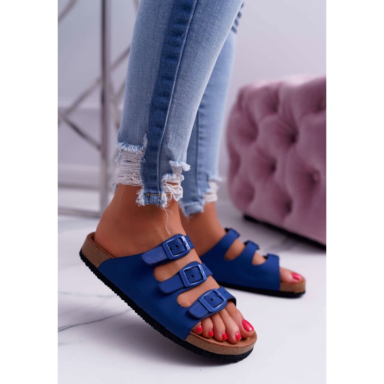 Tmavě modré dámské pantofle Big Star DD274140 námořnická modrá 1