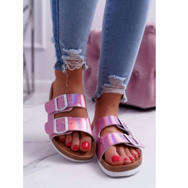 Dámské fialové pantofle Big Star DD274136 fialový 2