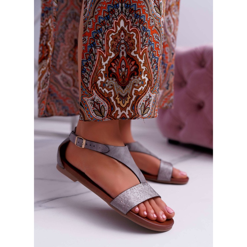 Dámské sandály Flat Sergio Leone SK020 Grey Magra šedá 1