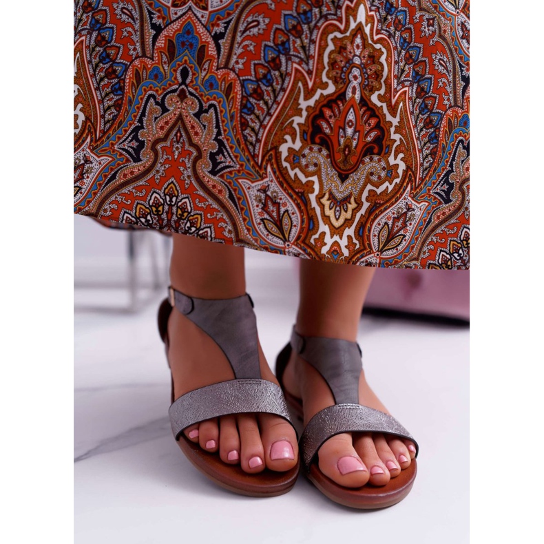 Dámské sandály Flat Sergio Leone SK020 Grey Magra šedá 2