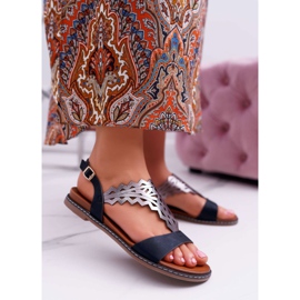 Dámské sandály Flat Sergio Leone SK011 Black Lirielle černá 1