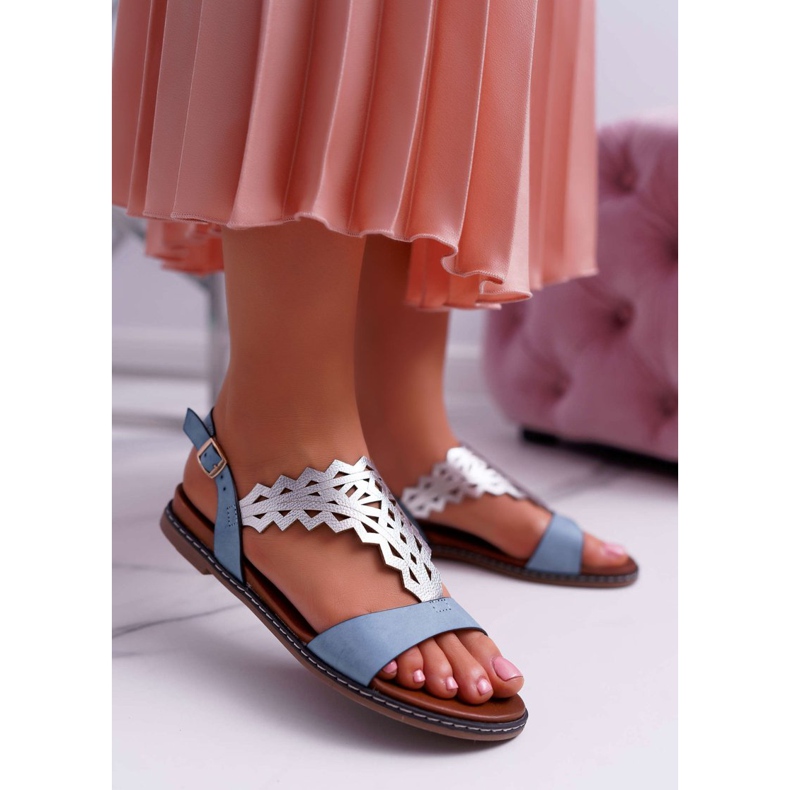 Dámské sandály Flat Sergio Leone SK011 Blue Lirielle modrý 1 Dámské sandály Flat Sergio Leone SK011 Blue Lirielle modrý 1