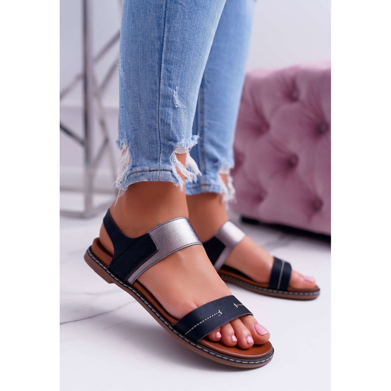 Dámské sandály Flat Sergio Leone SK014 Black Agrina černá 1