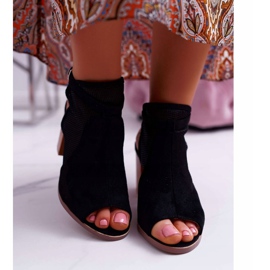 EVE Dámské sandály semišové černé Thido černá 2