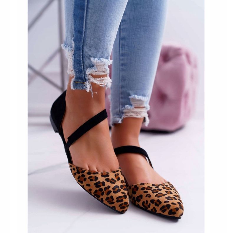 Lu Boo Ballerina In Spitz Suede Leopard Carana hnědý černý 2