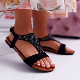 EVE Dámské sandály ploché černé Sorsano černá 2