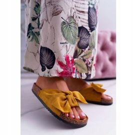 BUGO Dámské pantofle s mašlí Yellow Randy žlutá 1