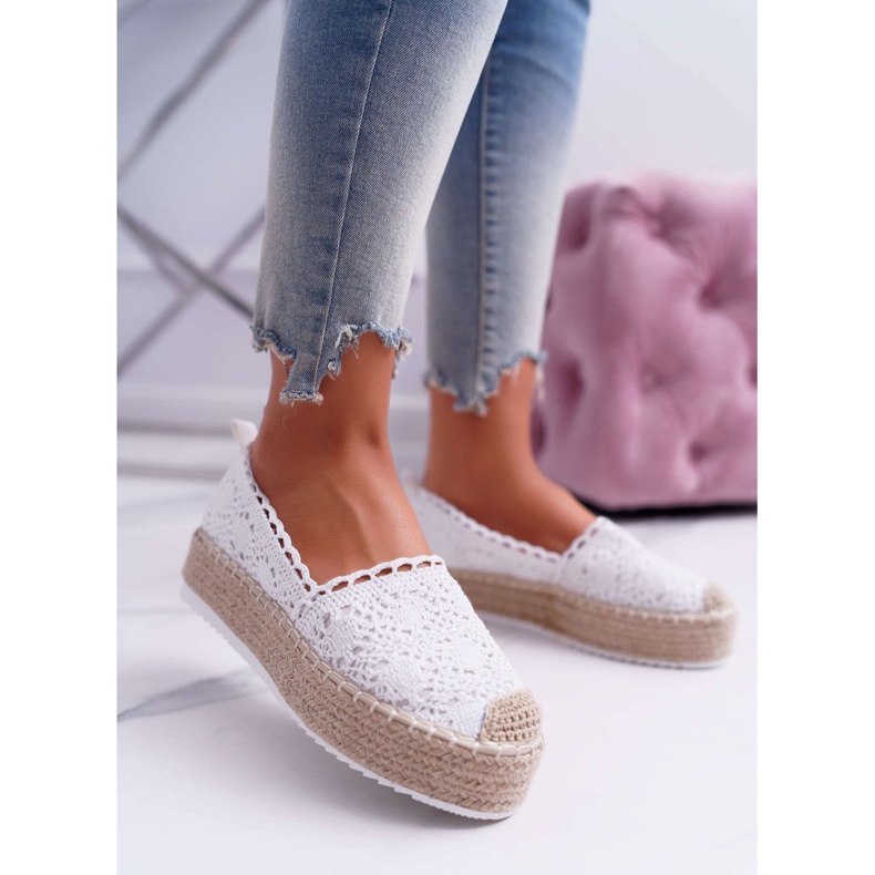 BUGO Dámské krajkové espadrilky White Lovely Haven bílý 1 BUGO Dámské krajkové espadrilky White Lovely Haven bílý 1