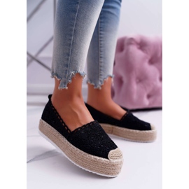 Dámské černé krajkové espadrilky Lovely Haven černý 1