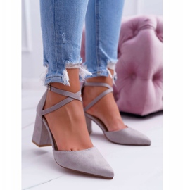 PS1 Dámské lodičky na podpatku v šedém provozu Spitz šedá 1