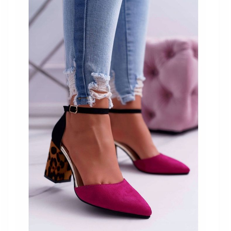 PS1 Dámské lodičky na podpatku Leopard Fuchsia Ferri hnědý černý růžový vícebarevný 1