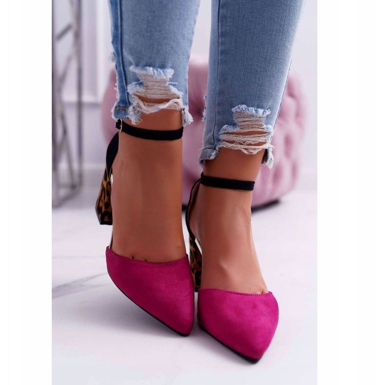 PS1 Dámské lodičky na podpatku Leopard Fuchsia Ferri hnědý černý růžový vícebarevný 2