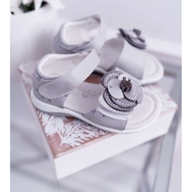 EVE Dětské sandály se suchým zipem pro dívky šedé flamenco šedá 2