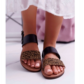 Dámské sandály Maciejka Leather Leopard Black IT001-03 / 00-0 černý 2