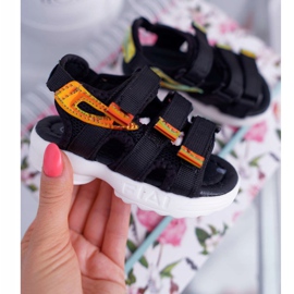 FRROCK Dětské sandály se suchým zipem pro Girl Boy Black Kimmi černý 1