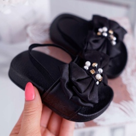 FRROCK Dětské dívčí skluzavky Bow Pearl Black Senari černý 1