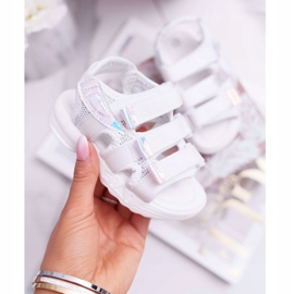 FRROCK Dětské sandály se suchým zipem pro dívky White Kimmi bílý 1