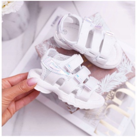 FRROCK Dětské sandály se suchým zipem pro dívky White Kimmi bílý 2