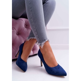 EVE Dámské jehlové semišové šaty ve Spitz Navy Blue Kiss Me námořnická modř 1