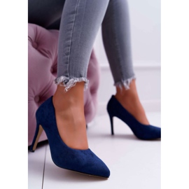 EVE Dámské jehlové semišové šaty ve Spitz Navy Blue Kiss Me námořnická modř 2