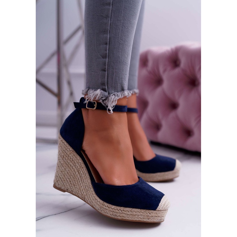 BUGO Dámské sandály na klínku Navy Blue Tammaris námořnická modř 2