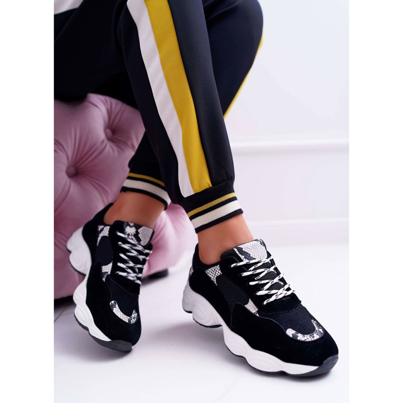 NFR Dámské sportovní boty lízátko černé semišové kůže černá šedá 1