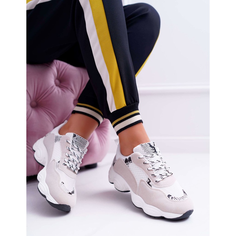 NFR Dámské sportovní boty lízátko bílé semišové kůže bílý šedá 1