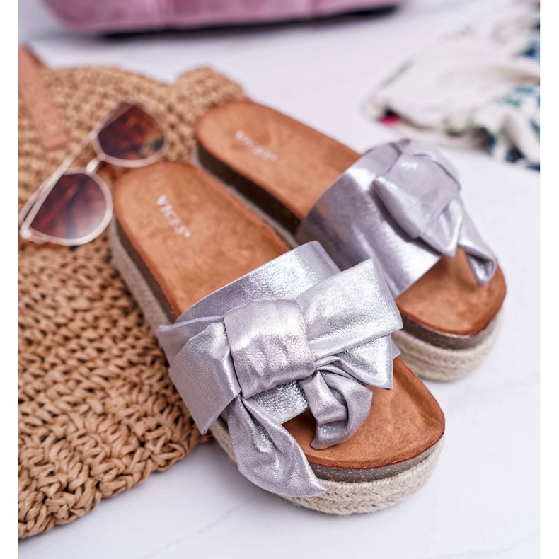 Dámské pantofle Vices Silver 6275 šedá 1 Dámské pantofle Vices Silver 6275 šedá 1