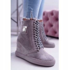 Dámské tenisky Lu Boo Openwork Suede Grey Clamma šedá 1