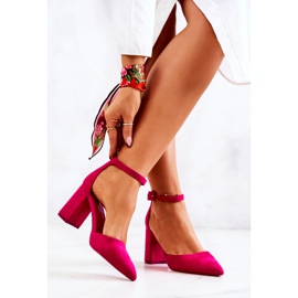 SEA Dámské lodičky na podpatku semiš Fuchsie Harye růžový 2