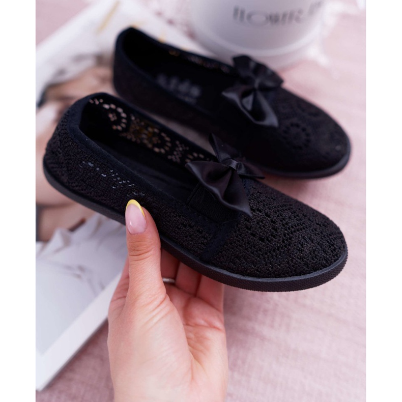 EVE Dětské černé krajkové tenisky Dudi černá 1