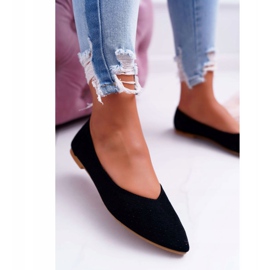 Dámské balerínky Lu Boo prolamované černý dezert 2