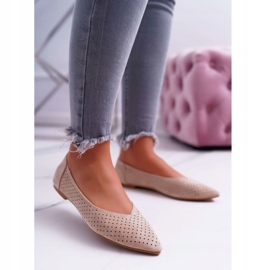 Dámské balerínky Lu Boo Prolamovaný béžový dezert 1