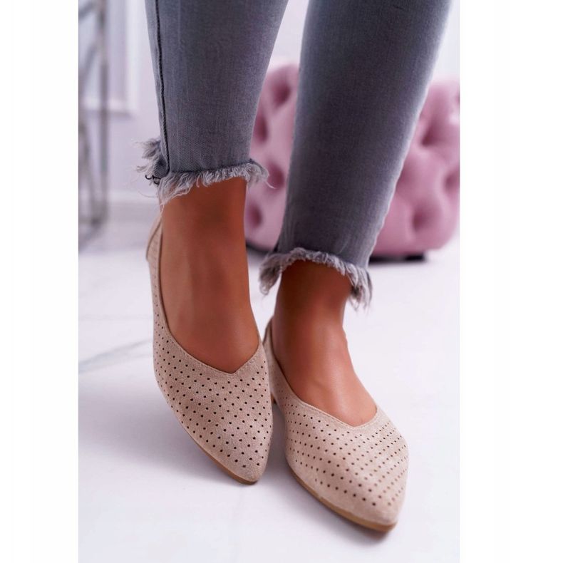 Dámské balerínky Lu Boo Prolamovaný béžový dezert 2