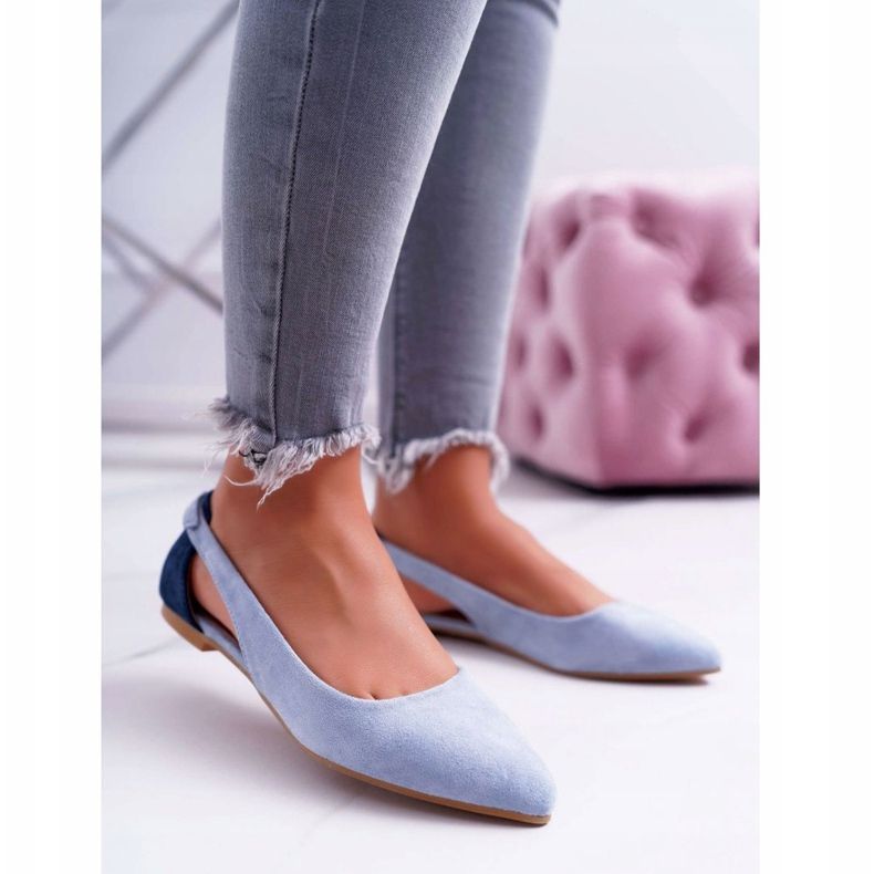 Lu Boo Ballerina In Spitz Blue Suede Lepší modrý 1