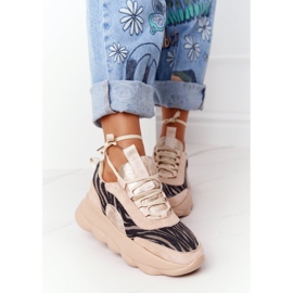 Dámské sportovní boty Lu Boo tlustá podrážka béžová Ochutnejte! béžový 1