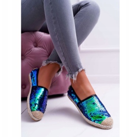 Dámské espadrilky Lu Boo zelené flitry Destino zelený 1