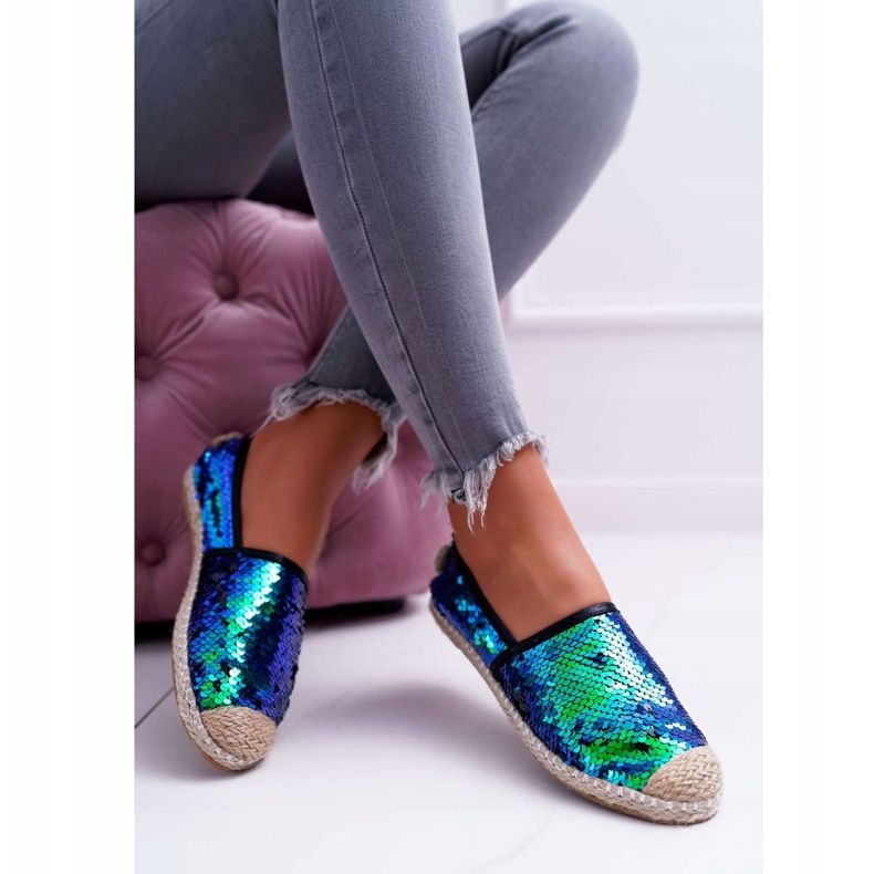 Dámské espadrilky Lu Boo zelené flitry Destino zelený 1