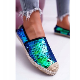 Dámské espadrilky Lu Boo zelené flitry Destino zelený 2