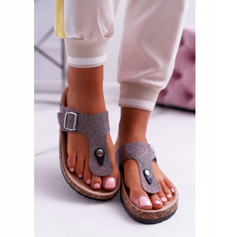 EVE Dámské šedé pantofle Baisan šedá 2