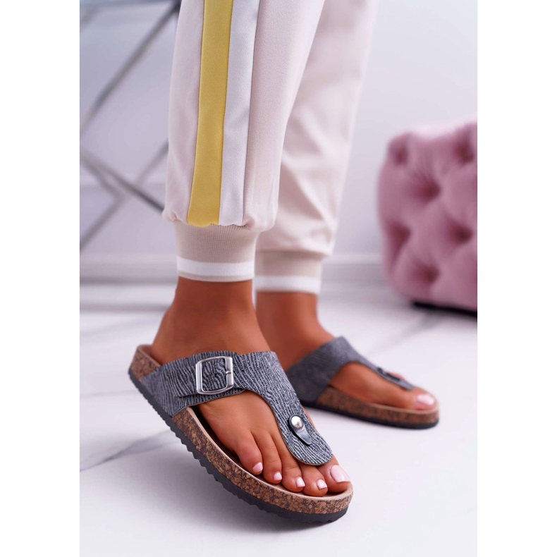 EVE Dámské pantofle Tmavě šedé Baisanské žabky šedá 2