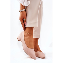 PS1 Klasické dámské lodičky semišové béžové Rheya béžový 1