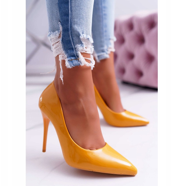 PS1 Dámské vysoké podpatky Yellow Yanna žlutá 1